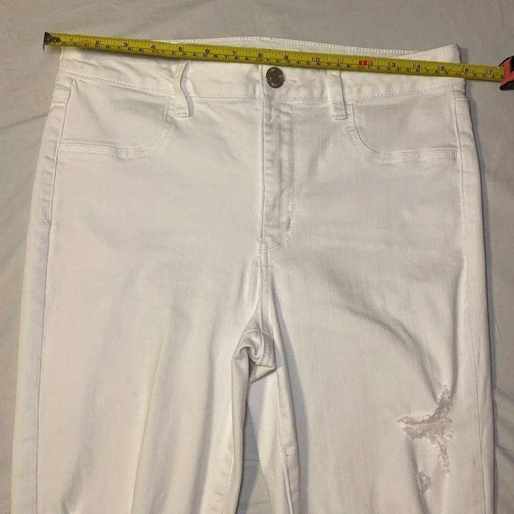American Eagle Outfitters White HiRise Jegging with Rips Size 12 Regular NWOT_9